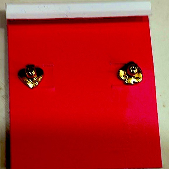 KATE SPADE NEW YORK ♠️ GOLD PAVÉ LOGO STUD EARRINGS - Picture 5 of 6